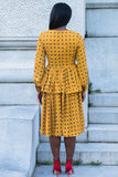 Ronike Mustard Polka Dot Dress